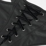 Gothic Lace-Up Swim Trunks Bikini Bottoms with Side Ribbons