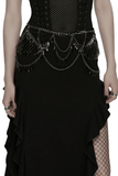 Gothic Layered Waist Chain with Metal Blade Charms