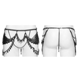 Gothic Layered Waist Chain with Metal Blade Charms