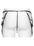 Gothic Layered Waist Chain with Metal Blade Charms