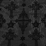 Gothic Long Sleeve Mesh Top with Intricate Cross Embroidery