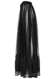 Gothic Maxi Skirt Featuring 3D Floral Embroidered Details