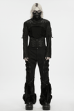 Gothic Mesh Half Face Mask with Cyberpunk Rivets