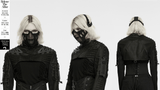 Gothic Mesh Half Face Mask with Cyberpunk Rivets