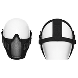 Gothic Mesh Half Face Mask with Cyberpunk Rivets