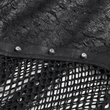 Gothic Mesh Lace Up Flare Trousers with Chains