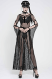 Gothic Mesh Lace Up Flare Trousers with Chains