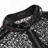 Gothic Mesh Spike Vest With Chains and Zipper