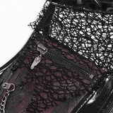 Gothic Mesh Spike Vest With Chains and Zipper