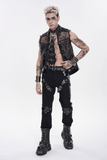 Gothic Mesh Spike Vest With Chains and Zipper