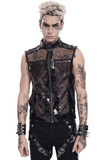 Gothic Mesh Spike Vest With Chains and Zipper