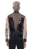 Gothic Mesh Spike Vest With Chains and Zipper