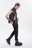 Gothic Mesh Spike Vest With Chains and Zipper