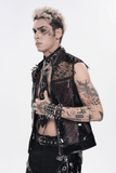 Gothic Mesh Spike Vest With Chains and Zipper
