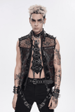 Gothic Mesh Spike Vest With Chains and Zipper