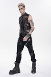 Gothic Mesh Spike Vest With Chains and Zipper