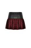 Gothic Mini Skirt in Red and Black Tartan with Belt Detail