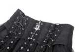 Gothic Mini Skirt with Lace Trim and Cross Embellishment