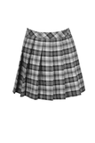 Gothic Mini Skirt with Pleats in Black and White Plaid