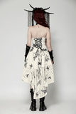 Gothic Off-Shoulder Lace-Up Dress with Butterfly Print Design