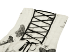 Gothic Off-Shoulder Lace-Up Dress with Butterfly Print Design