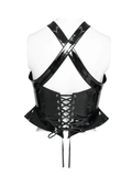 Gothic Patent Faux Leather Lace-Up Women's Corset Top