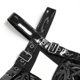 Gothic Patent Faux Leather Lace-Up Women's Corset Top