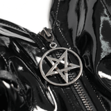 Gothic Patent Faux Leather Lace-Up Women's Corset Top