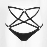Gothique Pentagram Design Black Bikini Set / Maillot de bain pour femme avec bretelles réglables