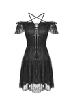 Gothic Pentagram Lace Off-the-Shoulder Dress for Women