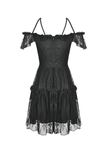 Gothic Pentagram Lace Off-the-Shoulder Dress for Women