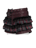 Gothic Plaid Frill Shorts with Star Strap Detail