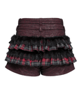 Gothic Plaid Frill Shorts with Star Strap Detail