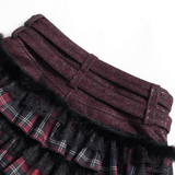 Gothic Plaid Frill Shorts with Star Strap Detail