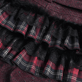 Gothic Plaid Frill Shorts with Star Strap Detail