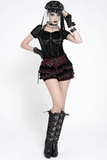 Gothic Plaid Frill Shorts with Star Strap Detail