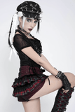 Gothic Plaid Frill Shorts with Star Strap Detail