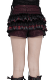 Gothic Plaid Frill Shorts with Star Strap Detail