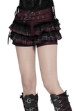 Gothic Plaid Frill Shorts with Star Strap Detail