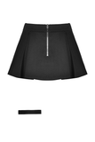 Gothic Pleated Mini Skirt for Women with Cross-Detail