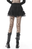 Gothic Pleated Skirt for Women with Studs and Chains