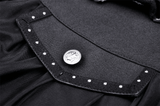 Gothic Pleated Skirt for Women with Studs and Chains