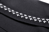 Gothic Pleated Skirt for Women with Studs and Chains