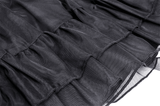 Gothic Pleated Skirt for Women with Studs and Chains
