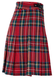 Gothic Pleated Skirt in Red Tartan with Belt Accents