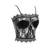 Gothic Punk Corset / Sexy See-Through Black Outfit