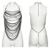 Gothic Punk Layered Chain Body Harness Metal Accessory
