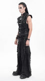 Gothic Punk Men's Vest with Buckles and Chain Accents