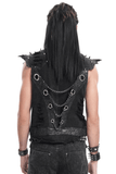 Gothic Punk Men's Vest with Buckles and Chain Accents