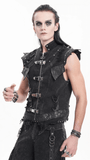 Gothic Punk Men's Vest with Buckles and Chain Accents